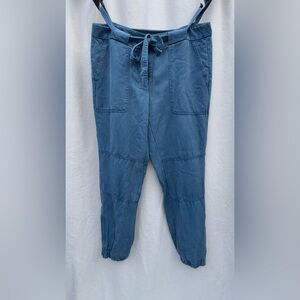 LOFT Utility Jogger Pants Women 4 Blue Belted NWOT